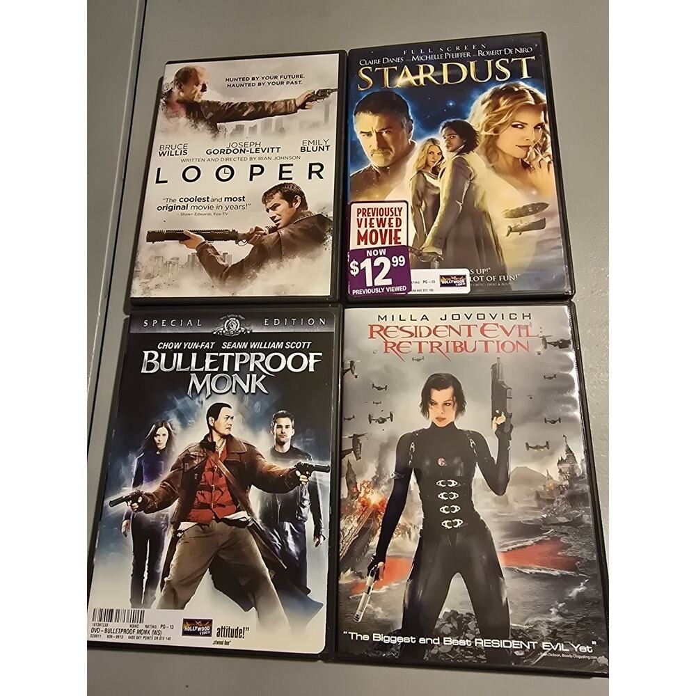4 DVDS Titles in Description